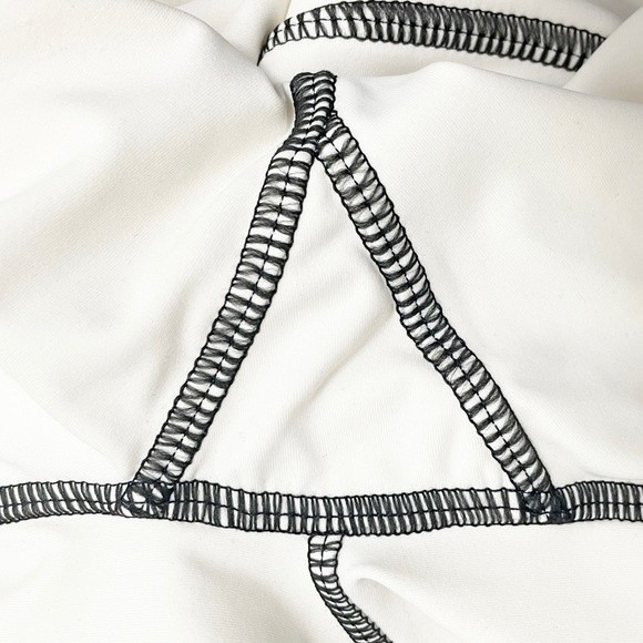 WeWoreWhat Corset Bodysuit Ivory With Black Contrast Stitch Women’s Size Medium - Picture 8 of 12